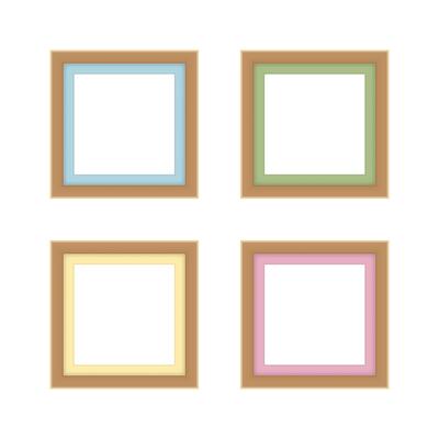 set of picture frames brown color, vintage frame image cute, frames picture chic luxury on a white