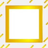 empty square gold frame for banner ad, golden blank border for fashionable picture frame, precious gold frame and modern and copy space, glitter golden frame luxurious for background advertising vector