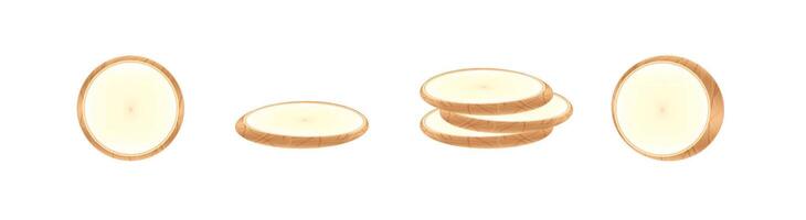 raw cassava fresh isolated on white background, cassava cut slice for tapioca flour industry or ethanol industry, pile yucca cassava tuber, raw manioc cassava vector