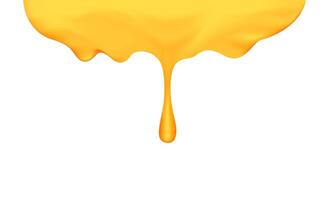 honey dripping with honey dipper isolated on white background, honey liquid drop golden of honeycomb for banner graphic, honey drip splash flowing from top, syrup sweet and sticky flowing drip vector
