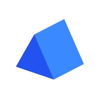 blue triangular prism basic simple 3d shape isolated on white background, geometric triangular prism icon, 3d shape symbol triangular prism, clip art geometric triangular prism shape for kids learning vector