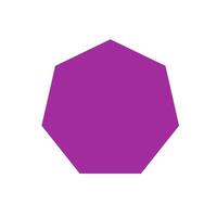 heptagon basic simple shapes isolated on white background, geometric heptagon icon, 2d shape symbol heptagon, clip art geometric heptagon shape for kids learning vector