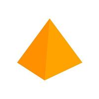 orange square pyramid basic 3d simple shapes isolated on white background, geometric square pyramid icon, 3d shape symbol square pyramid, clip art geometric trapezoid shape for kids learning vector