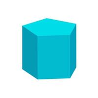 blue pentagonal prism basic simple 3d shape isolated on white background, geometric pentagonal prism icon, 3d shape symbol pentagonal prism, clip art geometric pentagonal prism shape for kids learning vector
