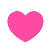 pink heart basic simple shapes isolated on white background, geometric heart icon, 2d shape symbol heart, clip art geometric heart shape for kids learning vector