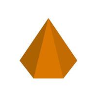 brown hexagonal pyramid basic simple 3d shapes isolated on white background, geometric hexagonal pyramid icon, 3d shape symbol hexagonal pyramid, clip art geometric 3d shape for kids learning vector