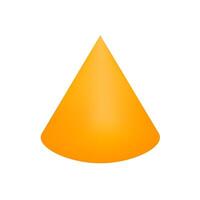 cone basic simple 3d shapes isolated on white, geometric cone icon, 3d shape symbol cone, clip art geometric cone shape for kids learning vector