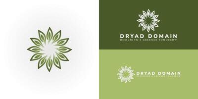 The distinctive logo features a circular arrangement of stylized leaf shapes that subtly form the letters DD, representing environmental and sustainability businesses. vector