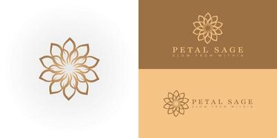 The logo features abstract, flowing shapes in a floral pattern, subtly incorporating the PS initials. This represents personalized self-care in the Beauty and Wellness realm. vector