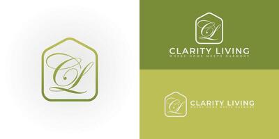 The logo showcases elegant script initials CL within a rounded, house-like shape, symbolizing refined Lifestyle and Home Services. The cursive lettering adds sophistication and individuality sign vector
