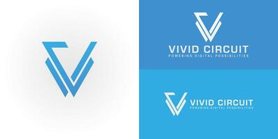 The logo features interconnected lines forming the VC initials, representing innovative virtual solutions for technology and software businesses. The dynamic design suggests a forward-thinking vector