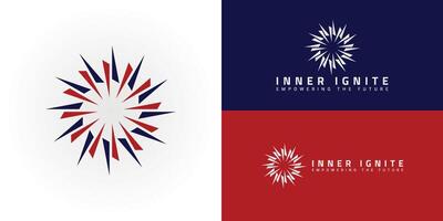 The unique logo displays a central void from which sharp, dynamic elements extend outward in alternating colors, subtly forming the parallel II initials for Energy and Power businesses. vector