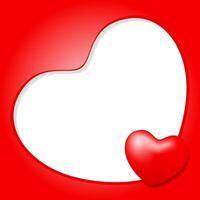 template banner frame with heart shape white colors for valentine love card background, red frame blank for valentine copy space, red banner frame valentines with element heart decoration vector