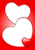 template banner frame with heart shape white colors for valentine love card background, red frame blank for valentine copy space, red banner frame valentines with element heart shape decoration vector