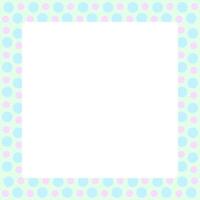 square frame polka dot pastel pattern, blue polka dots soft frame for banner advertising background vector