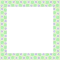 square frame polka dot pastel pattern, green polka dots soft frame for banner advertising and background vector