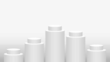 pedestal cylinder circle for display show, podium circle stage white vector