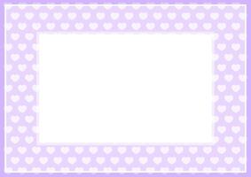 frame of purple pastel color soft and hearts shape for banner background and copy space white paper, heart shape purple soft, heart shaped pastel purple for card frame vector