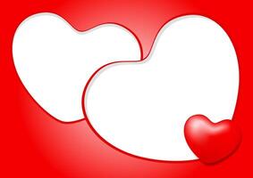 template banner frame with heart shape white colors for valentine love card background, red frame blank for valentine copy space, red banner frame valentines with element heart shapes decoration vector