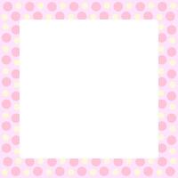 square frame polka dot pastel pattern, pink polka dots soft frame for banner advertising background, copy space vector