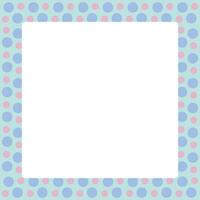 square frame polka dot pastel pattern, blue polka dots soft frame for banner advertising background, copy space vector