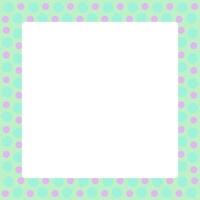 square frame polka dot pastel pattern, green polka dots soft frame for banner advertising and a background vector