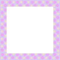 square frame polka dot pastel pattern, purple polka dots soft frame for banner advertising and background, copy space vector