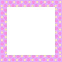 square frame polka dot pastel pattern, purple polka dots soft frame for banner advertising background vector
