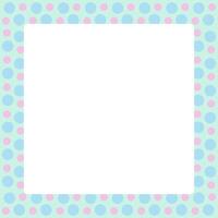 square frame polka dot pastel pattern, blue polka dots soft frame for banner advertising background copy space vector