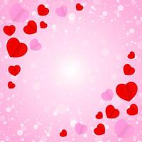 empty frame and red pink heart shape for template banner valentines card pink background, many hearts shape on pink gradient soft for valentine backgrounds, image pink with heart shape decoration vector