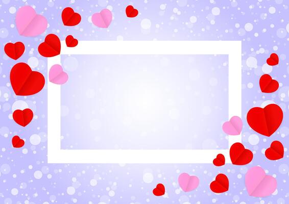 empty white frame and red pink heart shape for template banner valentines card background, many hearts shape on purple gradient soft for valentine backgrounds, image purple with heart-shape decoration