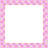 square frame polka dot pastel pattern, pink polka dots soft frame for banner advertising background vector
