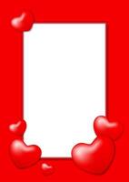 template banner frame with heart shape red colors for valentine love card background, red frame blank for valentine copy space, red banner frame valentines with heart shape decoration vector