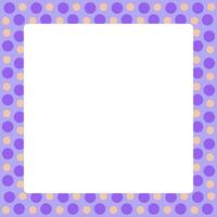 square frame polka dot pastel pattern, purple polka dots soft frame for banner advertising background, copy space vector