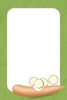banner frame of cassava, copy space, cassava cut slice for tapioca flour industry or ethanol, pile yucca cassava tuber on frame, raw manioc cassava on template banner blank vector