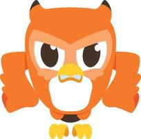 orange owl cartoon character is angry with both hands clenched into fists vector