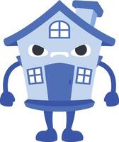 cartoon character house is angry with both fists clenched vector