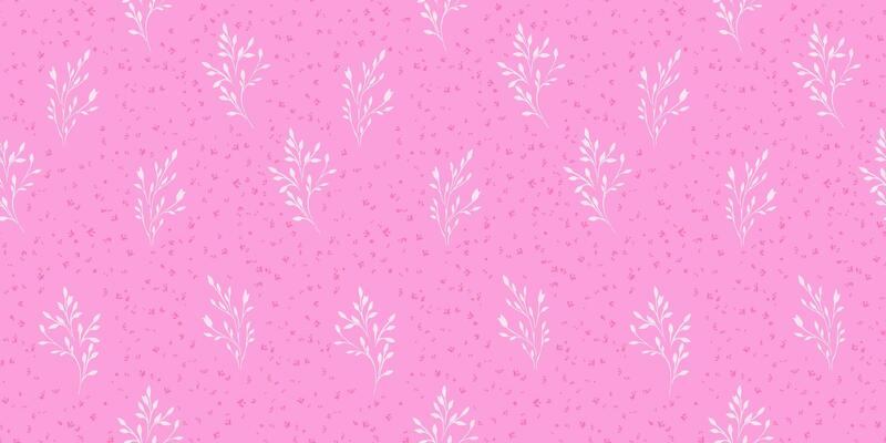 Seamless pattern with elegant botanical branches and tiny floral accents on a soft pink background. Perfect for textiles, wallpapers, gift wrap, stationery, branding, summer decor