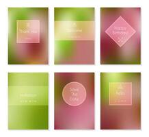 Set of card templates or brochures with blurred background vector