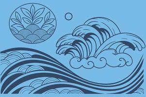 modern Flowing Wave Digital Abstract pattern Art vector