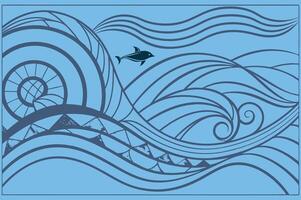 modern Flowing Wave Digital pattern vector