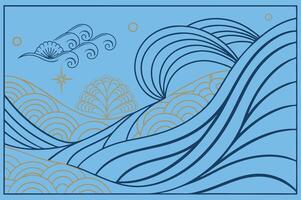 Wave Digital Abstract pattern Art vector