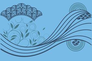 modern Flowing Wave Digital Abstract. vector