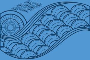 Flowing Wave Digital Abstract pattern design. vector