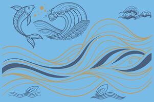 Flowing Wave Digital pattern vector