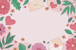 valentine frame background for text space in horizonal screen vector