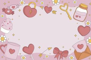 valentine love heart frame for text space in horizontal screen vector
