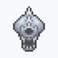 cyclops head in pixel art style with isolated background vector
