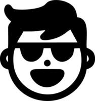 Cool dude happy face summer vibes sunglasses fun icon graphic design element vector