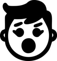 Shocked face expression intense surprise awe amazing graphic design element vector
